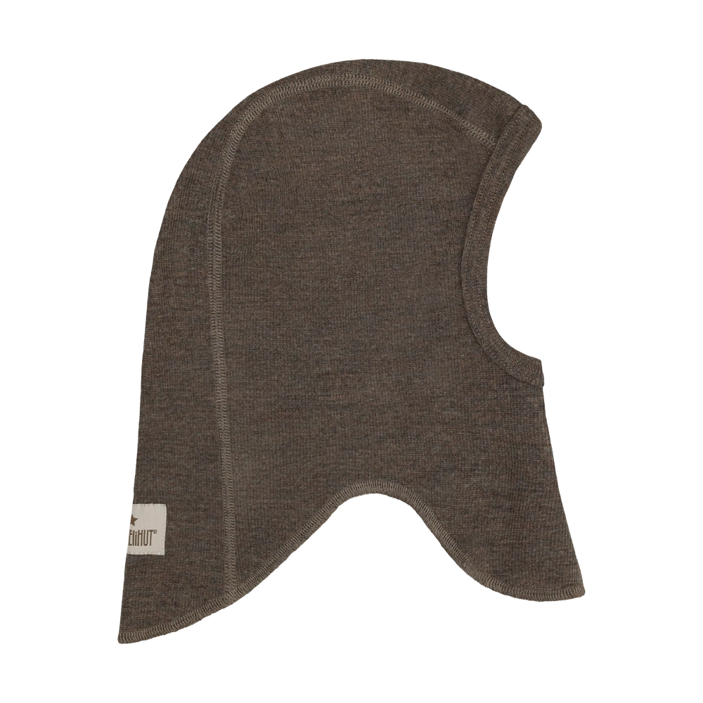 HUTTEliHUT Cagoule en laine côtelée - marron chiné