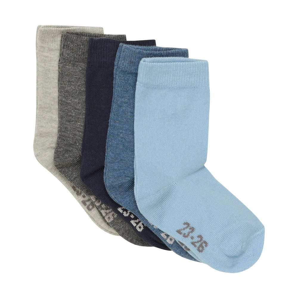 Minymo Chaussettes basses Multi, lot de 5 - Bleu marine foncé