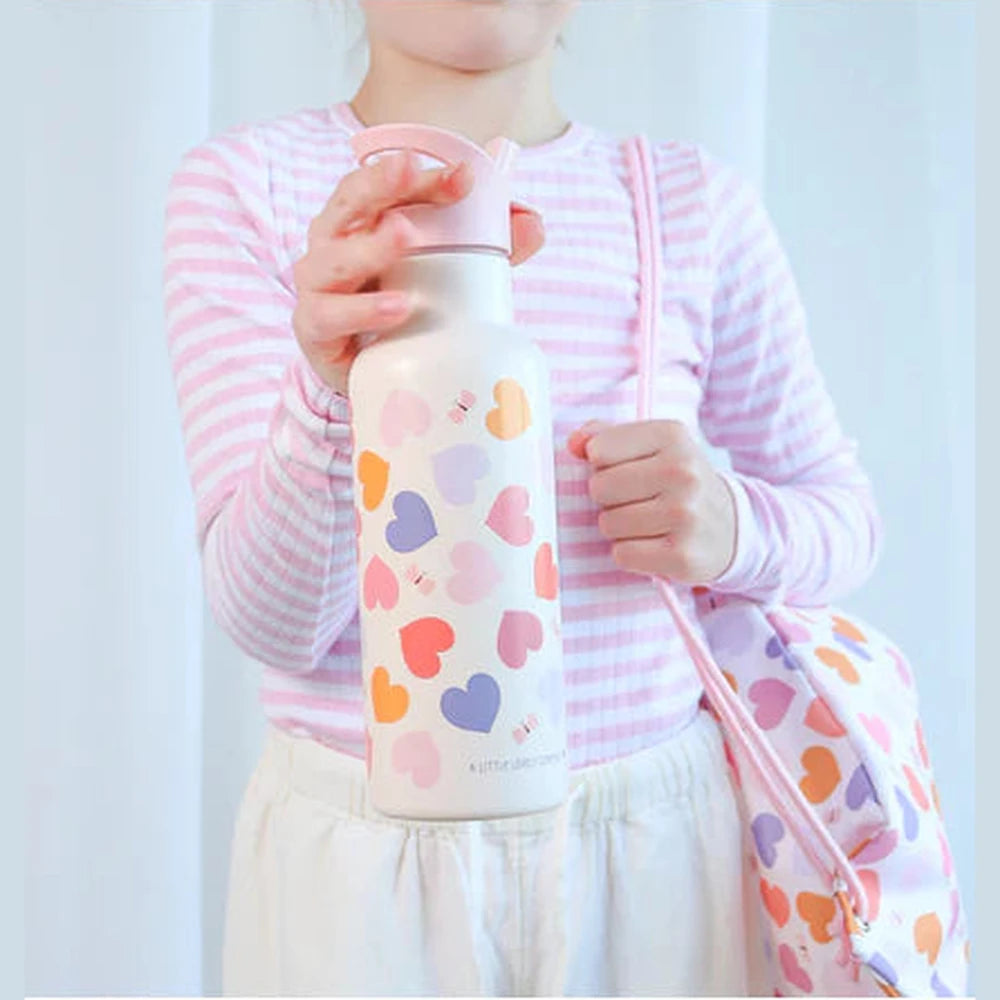 Little Lovely XL gourde en acier inoxydable 500 ml - Cœurs