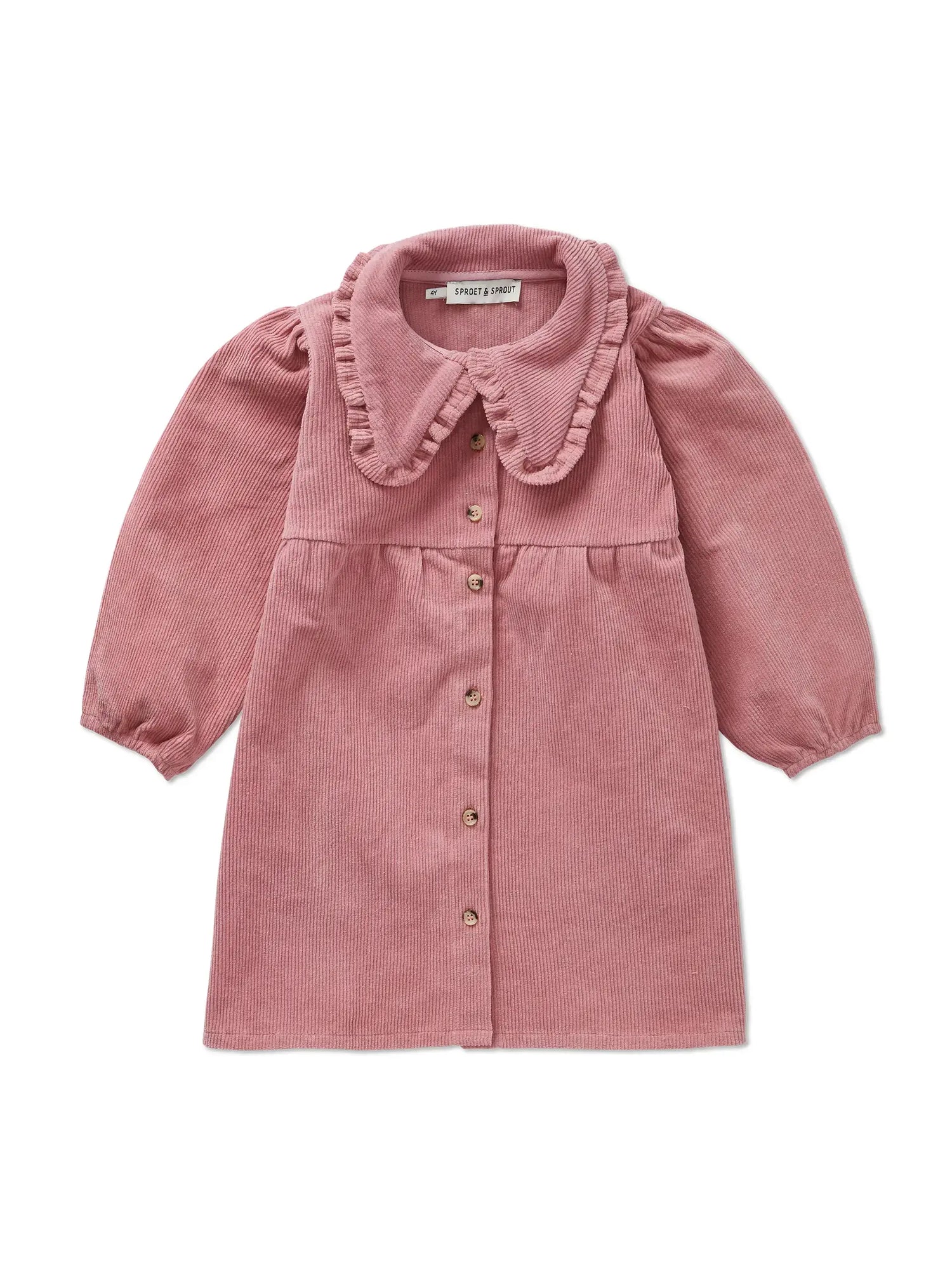 Sproet & Sprout Ribfluwelen Jurk Met Kraag - Painters Blush