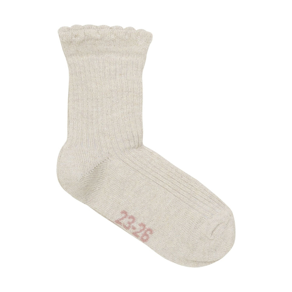 Minymo Chaussettes à paillettes 2-pack - Ash Rose