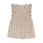 Minymo Robe en velours côtelé à manches courtes avec imprimé et doublure - Gris plume