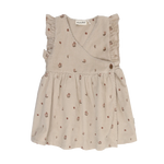 Robe en velours côtelé à manches courtes avec imprimé et doublure - Feather Gray