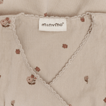 Minymo Robe en velours côtelé à manches courtes avec imprimé et doublure - Feather Gray