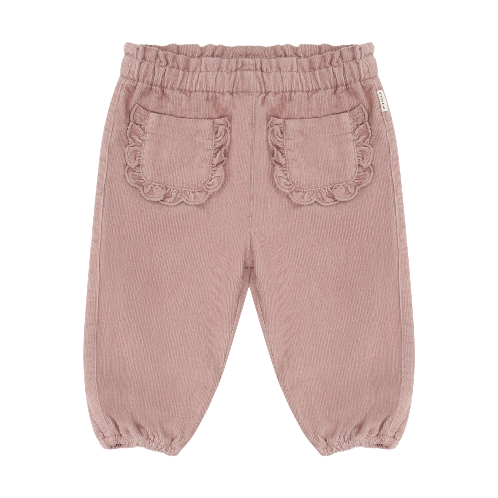 Minymo Pantalon en velours côtelé doublé - Fauve