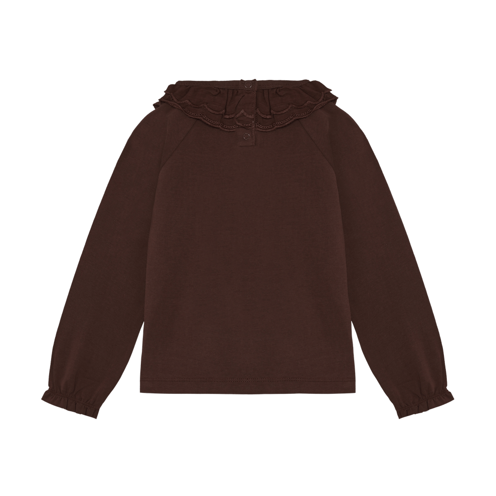En Fant T-shirt à manches longues avec col - acajou foncé