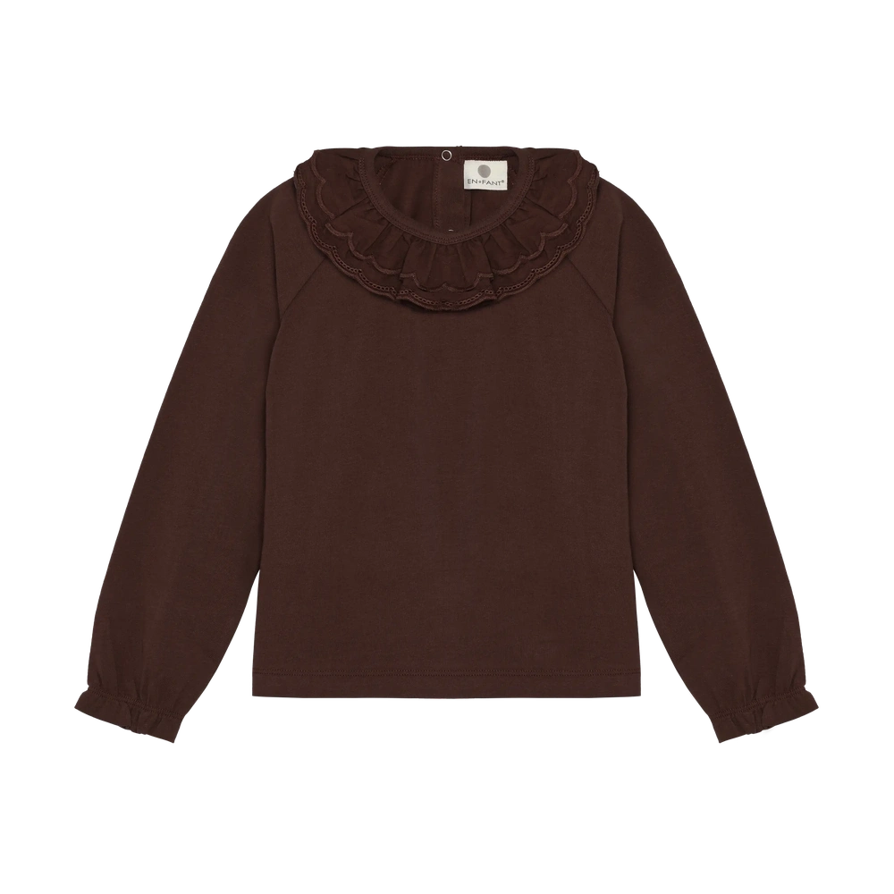 T-shirt à manches longues avec col - acajou profond