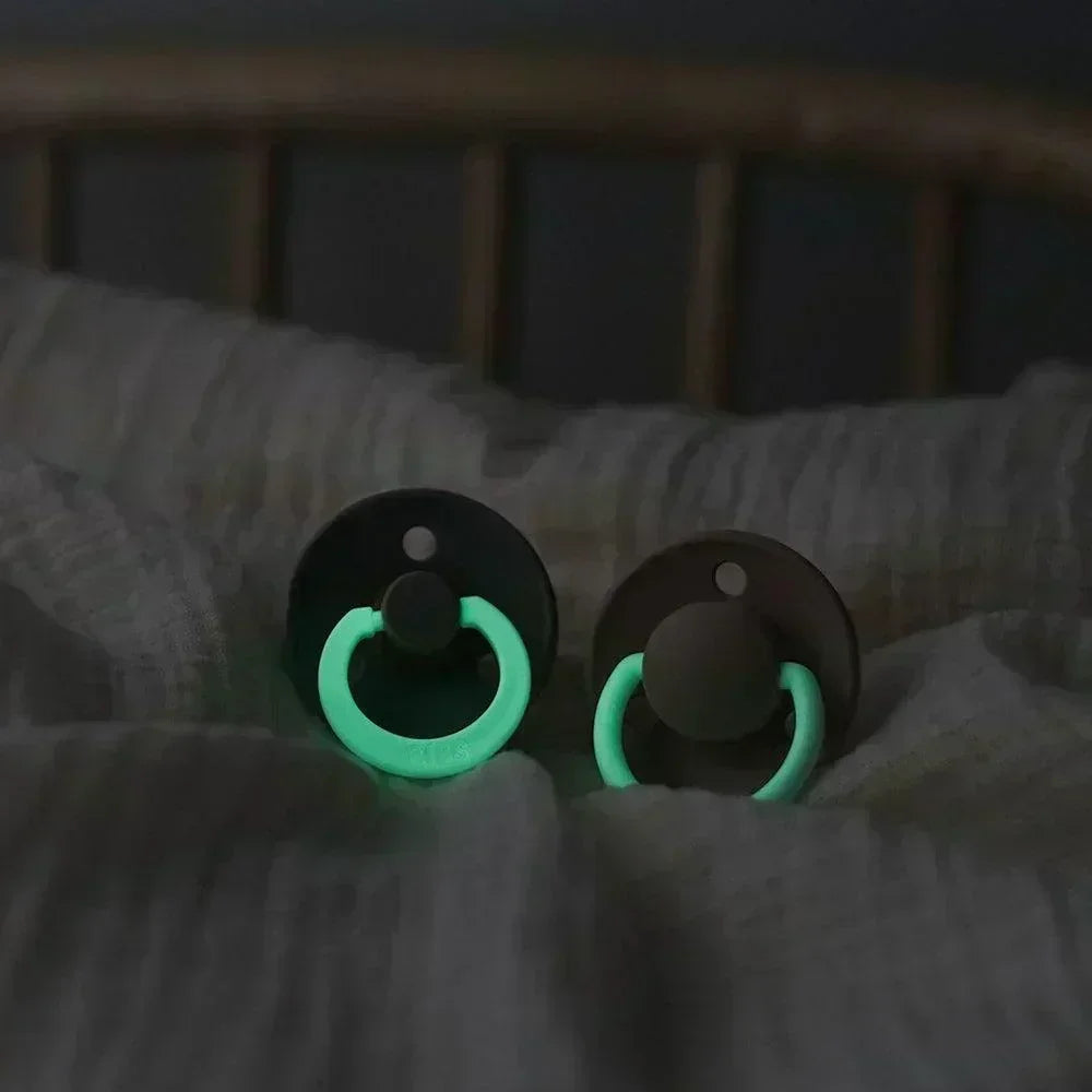 BIBS Sucette ronde GLOW lot de 2 - Sage/Cloud