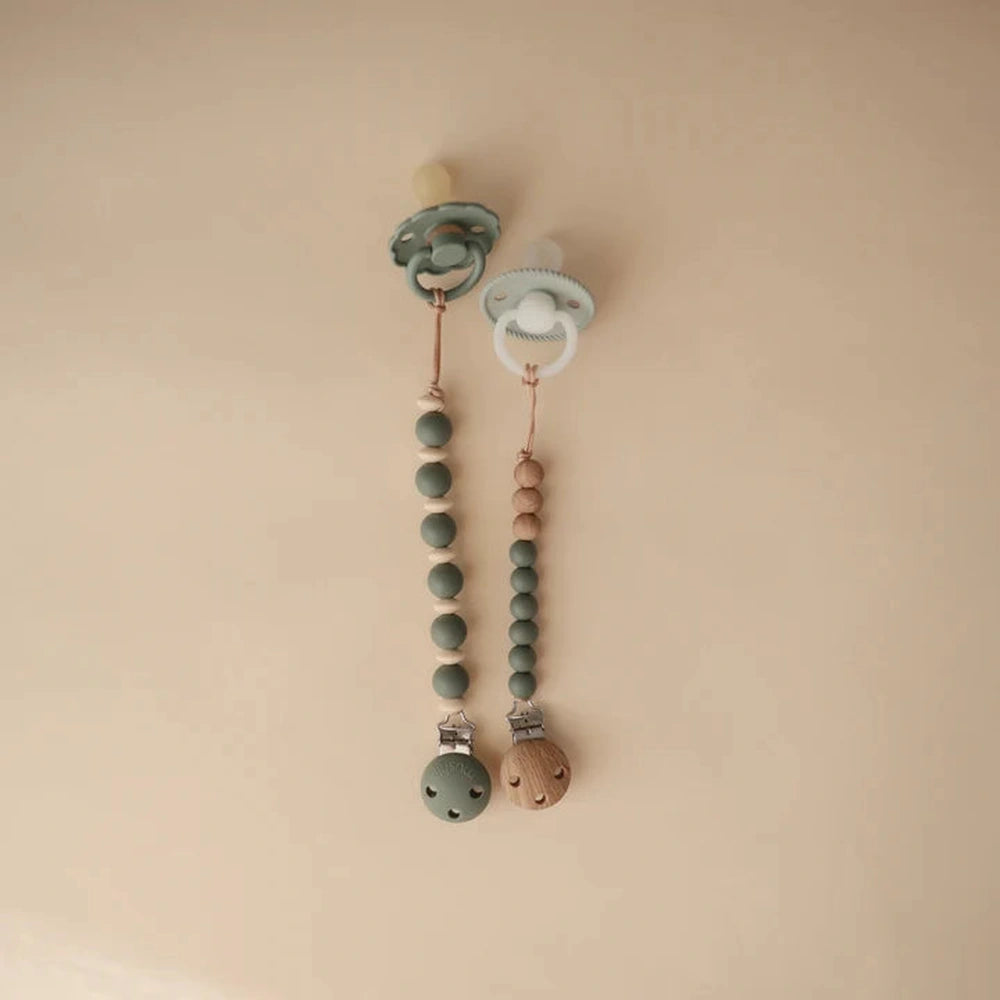 Mushie Siliconen Speenkoord met clip - Luna Dried Thyme