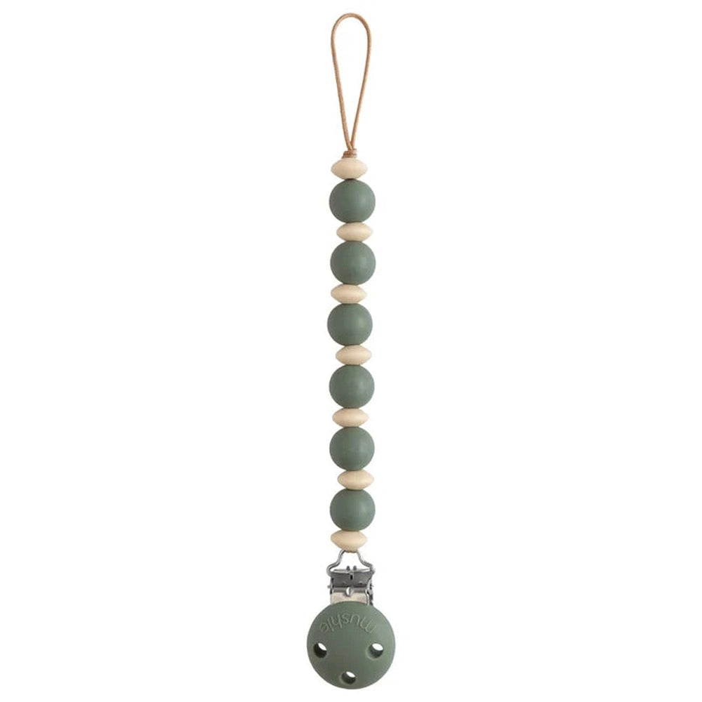 Mushie Siliconen Speenkoord met clip - Luna Dried Thyme