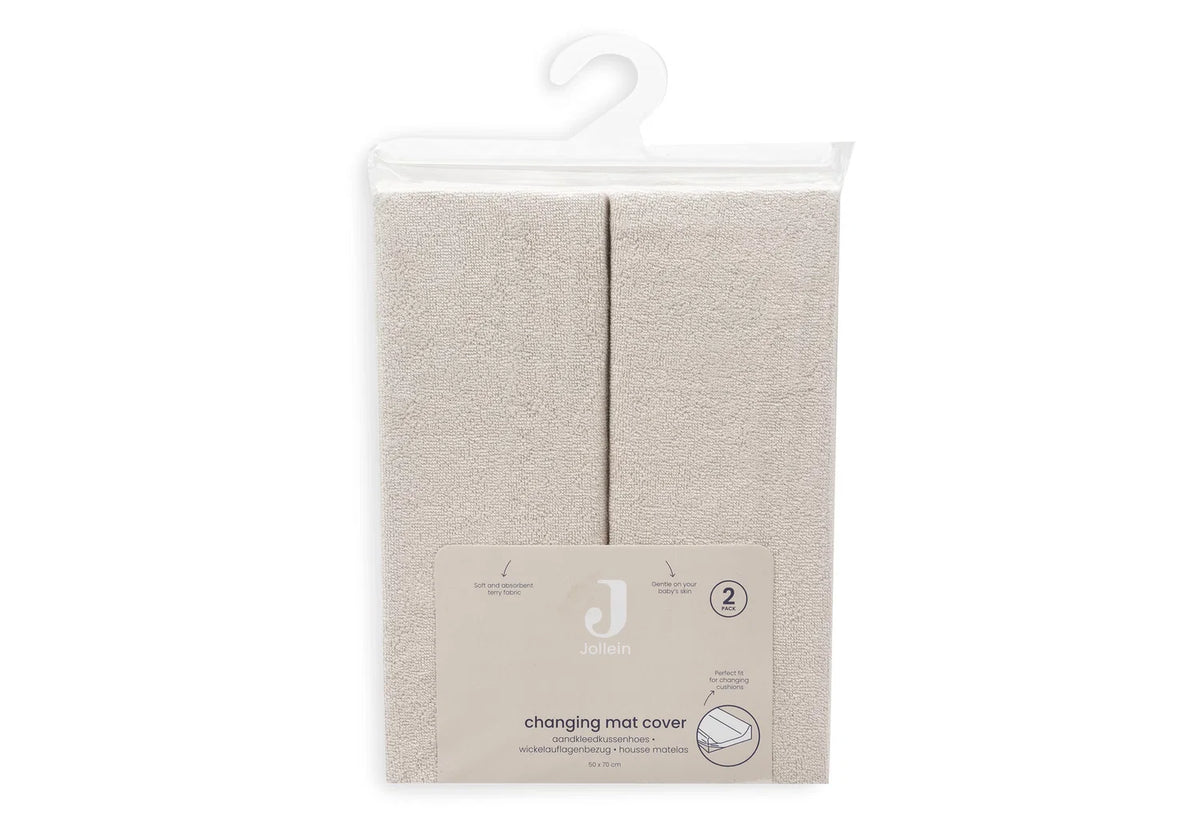 Jollein Aankleedkussenhoes Badstof 2-pack - Sand