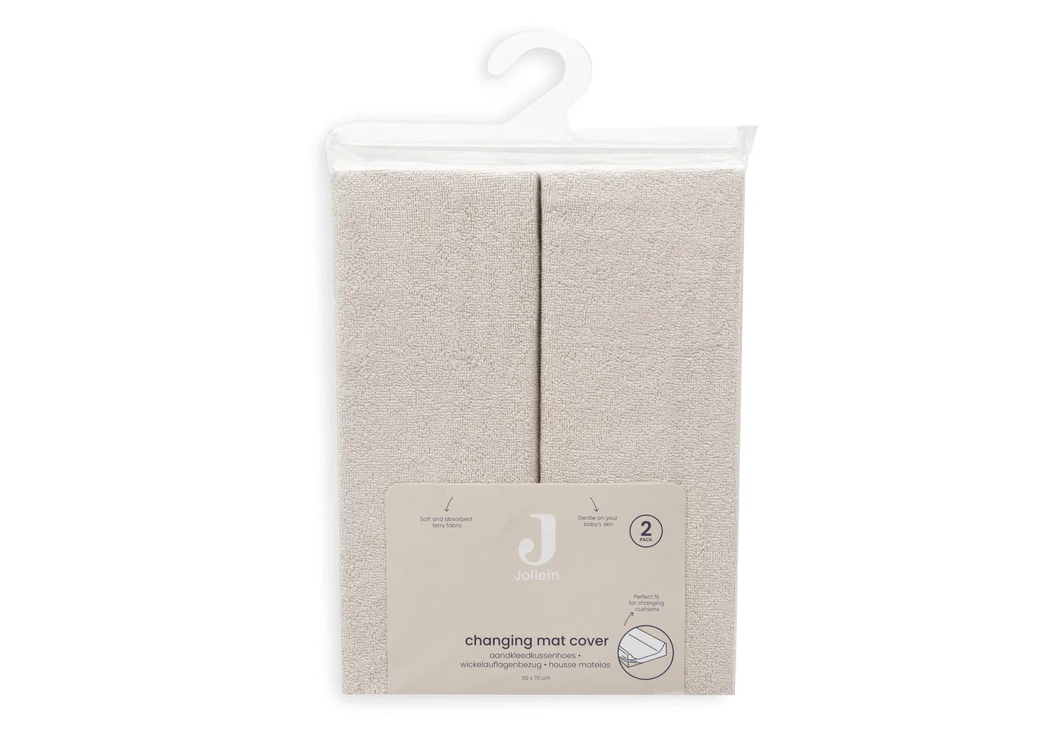 Jollein Aankleedkussenhoes Badstof 2-pack - Sand