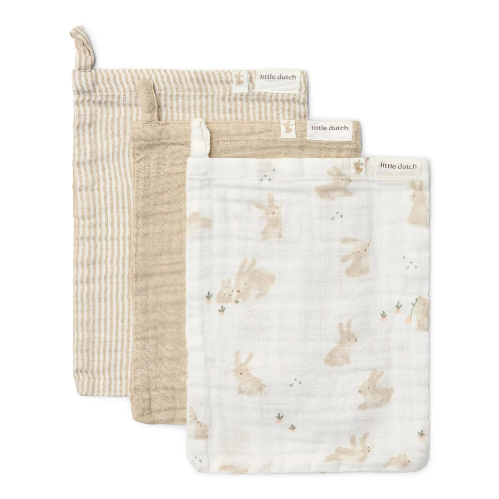 Little Dutch Washandjes 3-pack - Baby Bunny