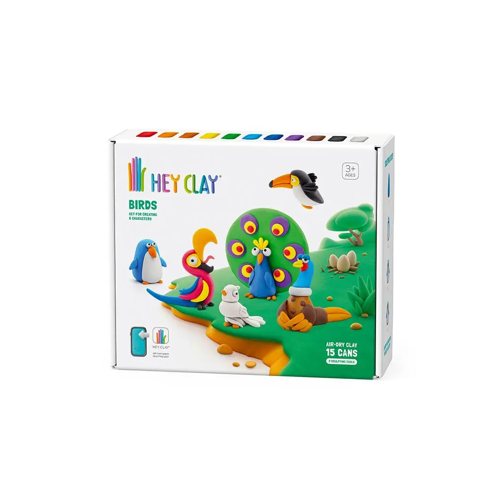 Hey Clay Zelfhardende Klei Vogels - 15 potjes
