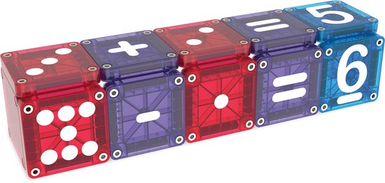 Magna-Tiles Micro Mags Learn Numbers 56 Stuks - Blauw Rood