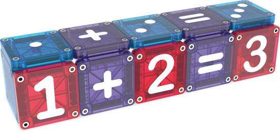 Magna-Tiles Micro Mags Learn Numbers 56 Stuks - Blauw Rood