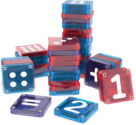 Magna-Tiles Micro Mags Learn Numbers 56 Stuks - Blauw Rood