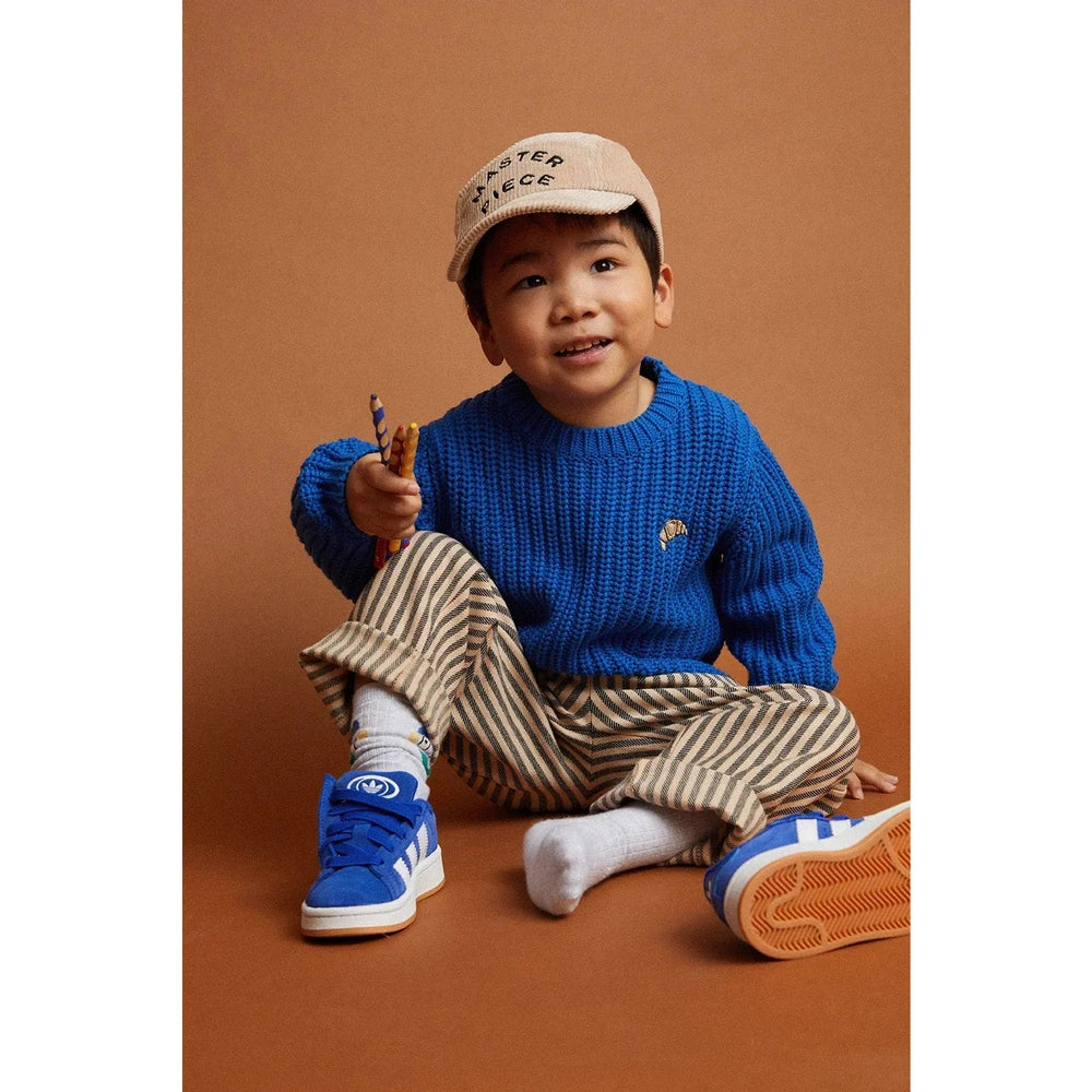 Sproet & Sprout Gestreepte Jersey Chino Broek - Vanilla
