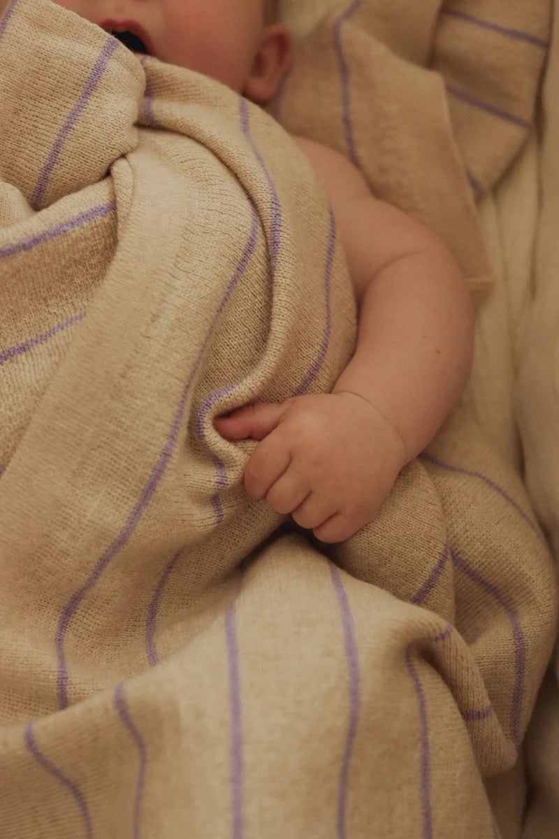 Hvid Blanket Harry Cream & Lilac