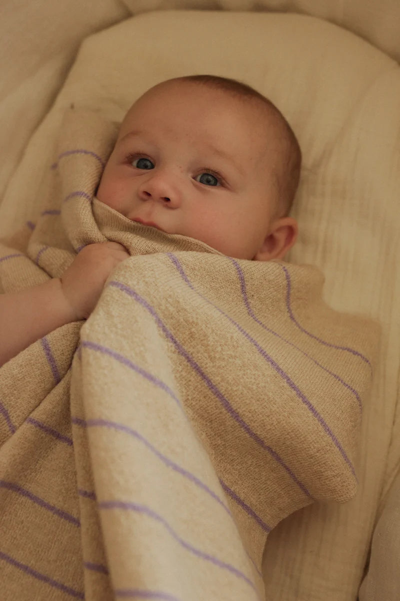 Hvid Blanket Harry Cream & Lilac