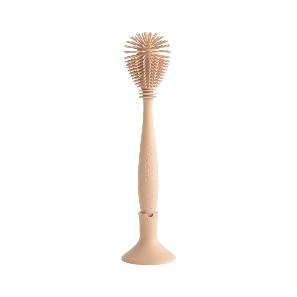 Mushie - Siliconen Flessenborstel - Reinigen Zuigflessen - Natural
