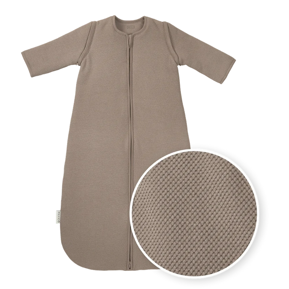 Meyco - Studio Slaapzak - Gevoerd - Afritsbare Mouw - Classic Dark Taupe - 60cm