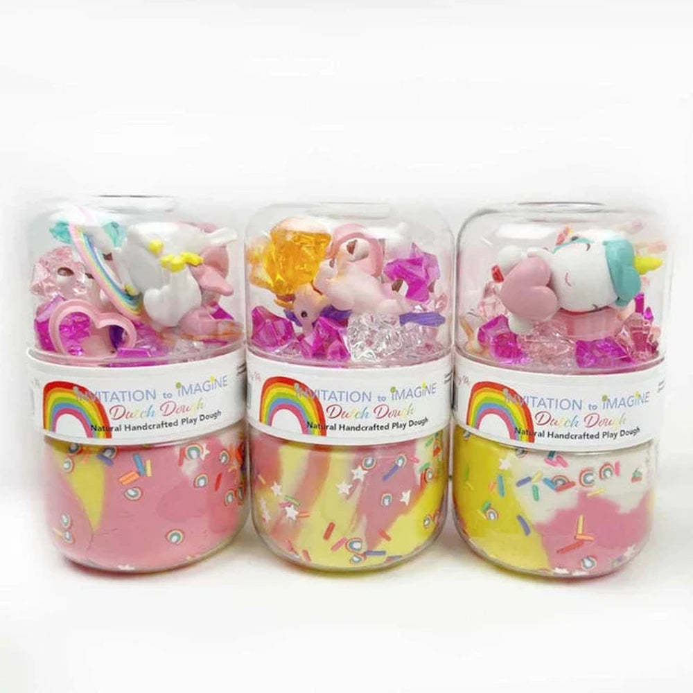 Dutch Dough - Pot de pâte à modeler « Invitation à imaginer » - arc-en-ciel