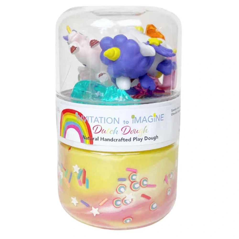 Dutch Dough - Pot de pâte à modeler « Invitation à imaginer » - arc-en-ciel