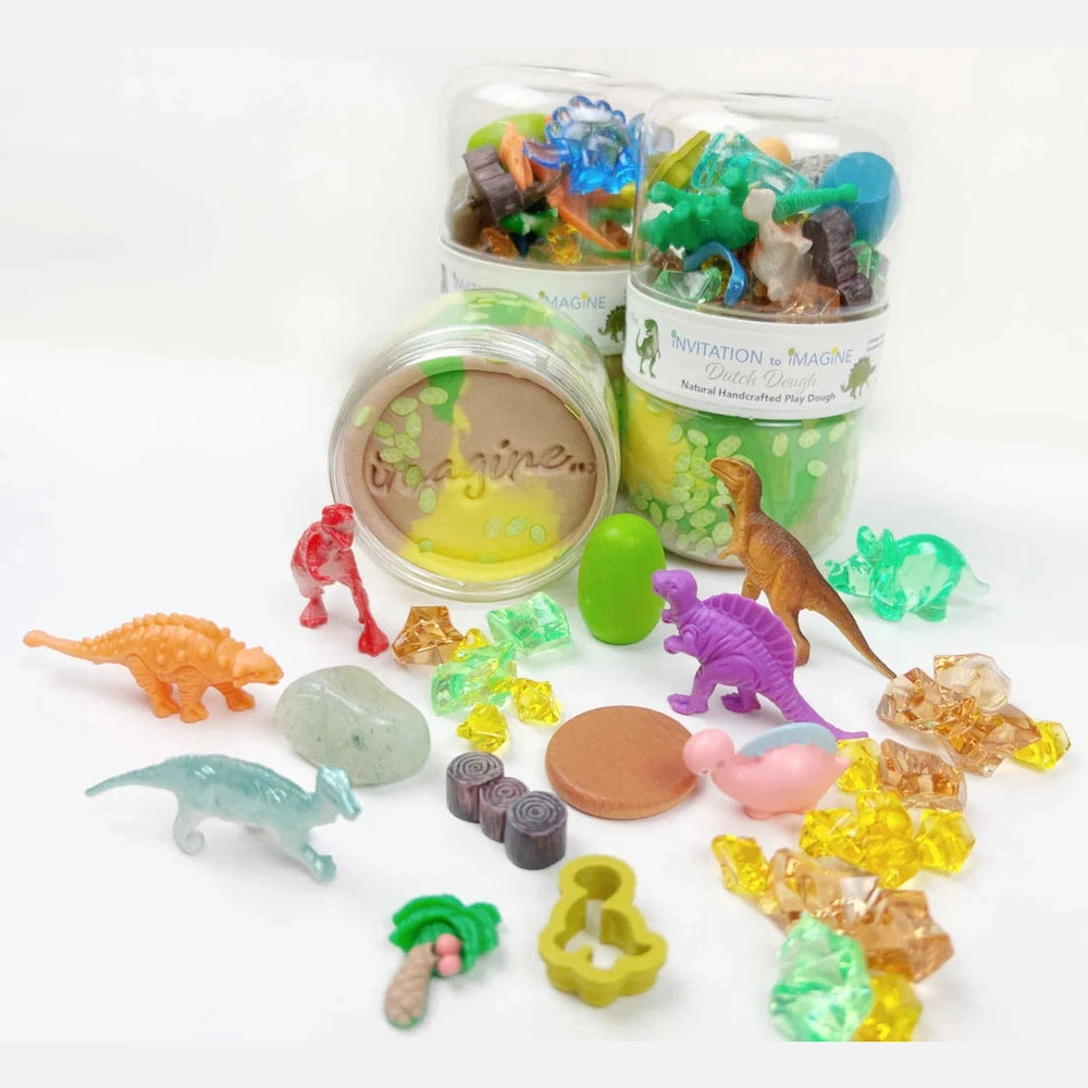 Dutch Dough Pot de pâte à modeler « Invitation à imaginer » - Dino