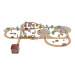 Circuit de train en bois Little Dutch, 114 pièces