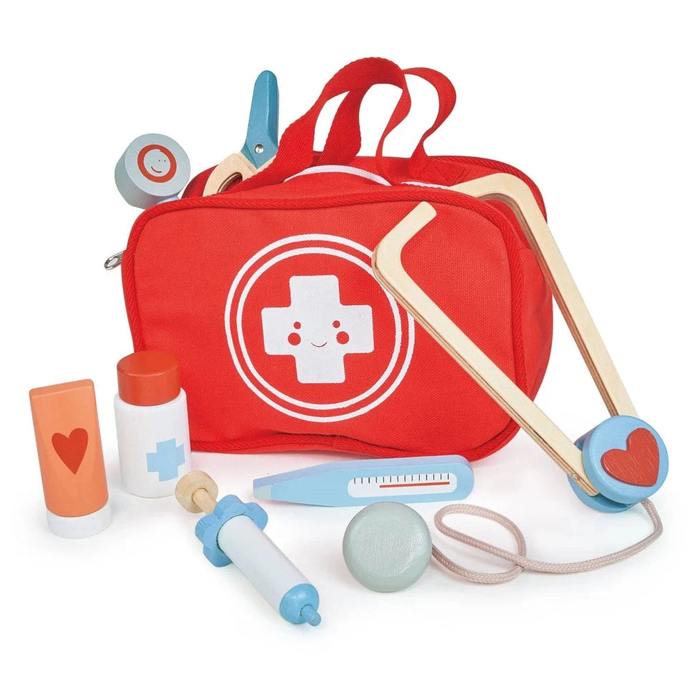 Mentari My First Aid Kit 8-delige Houten Set Met Opbergtas