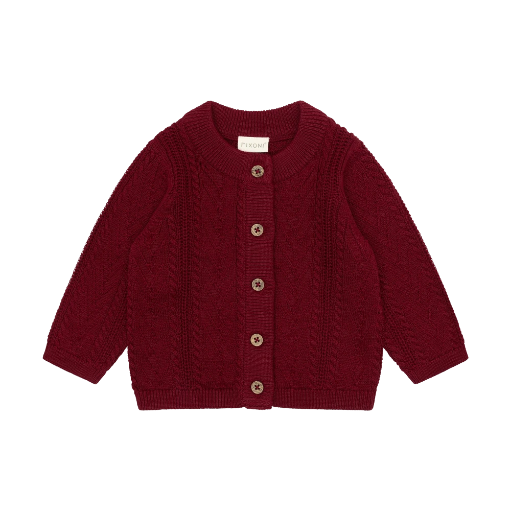 Gilet en maille pour bébé Fixoni - rouge tibétain