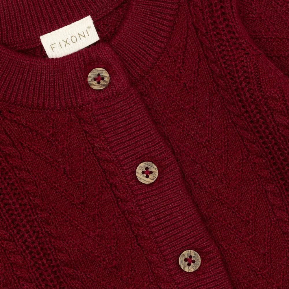 Fixoni Infant Cardigan Knit - Tibetan Red