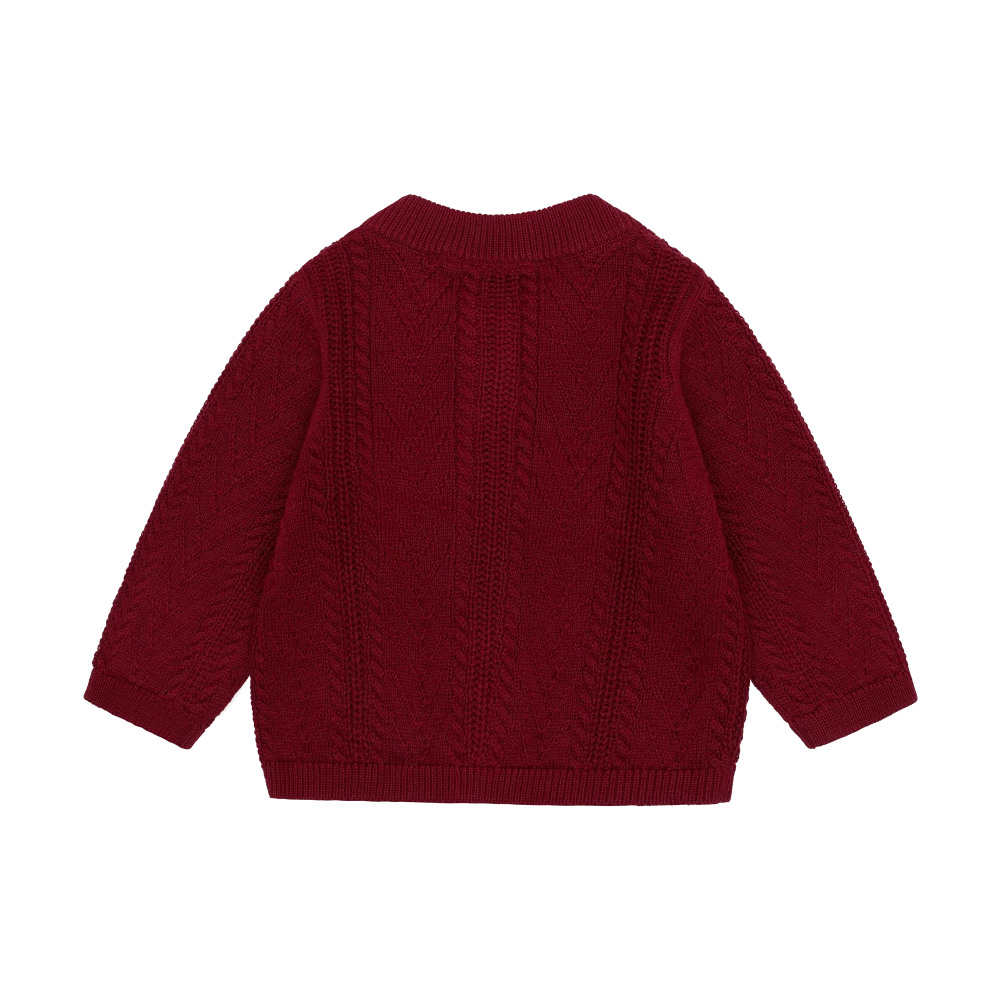 Fixoni Infant Cardigan Knit - Tibetan Red