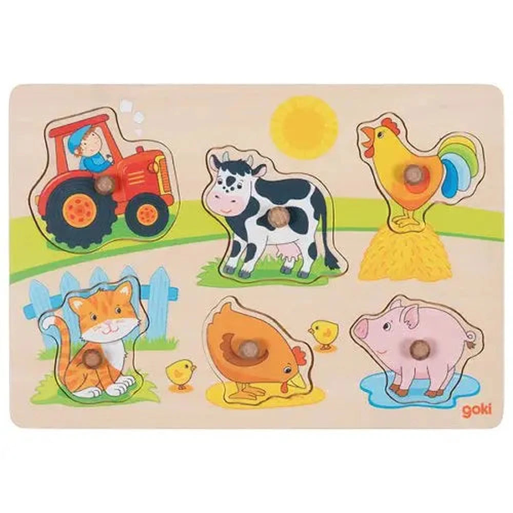 Puzzle à encastrer Goki - À la ferme