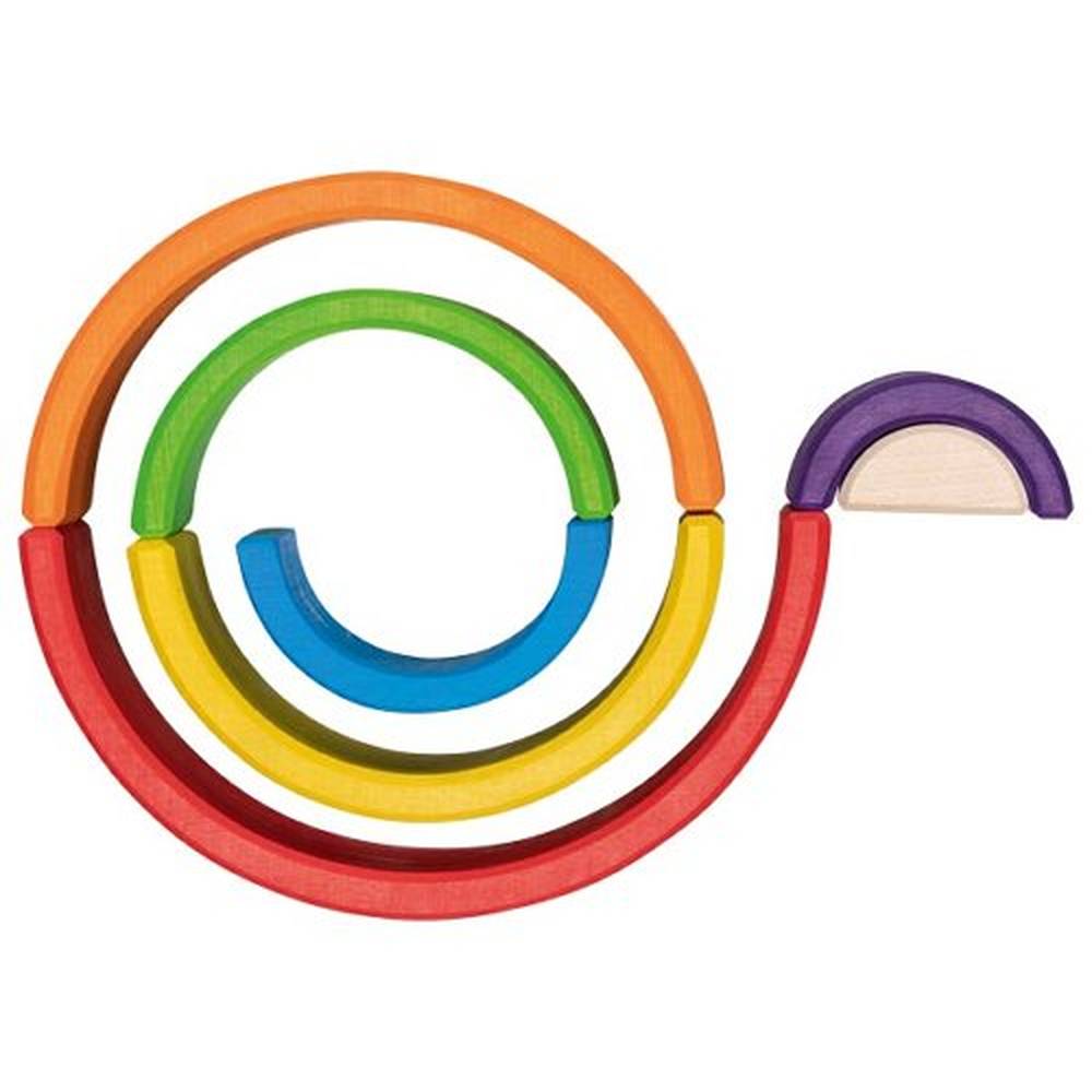 Blocs de construction en bois Goki - Petit arc-en-ciel