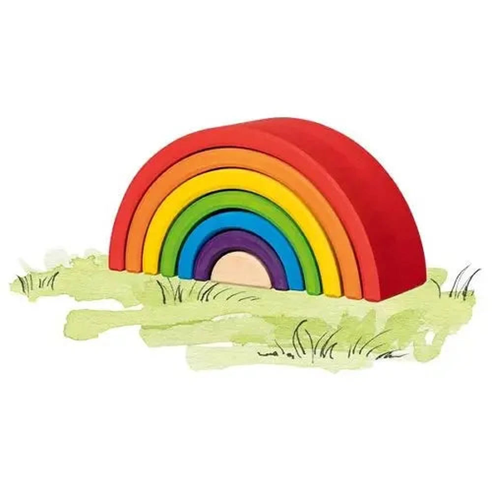 Blocs de construction en bois Goki - Petit arc-en-ciel