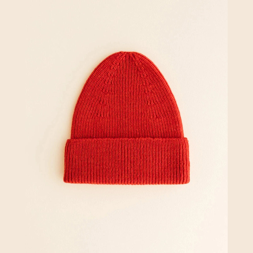 Hvid Beanie Fonzie - Red
