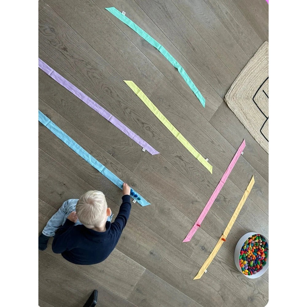 Rubans de jeu en coton Pit&Play, lot de 6 - couleurs pastel