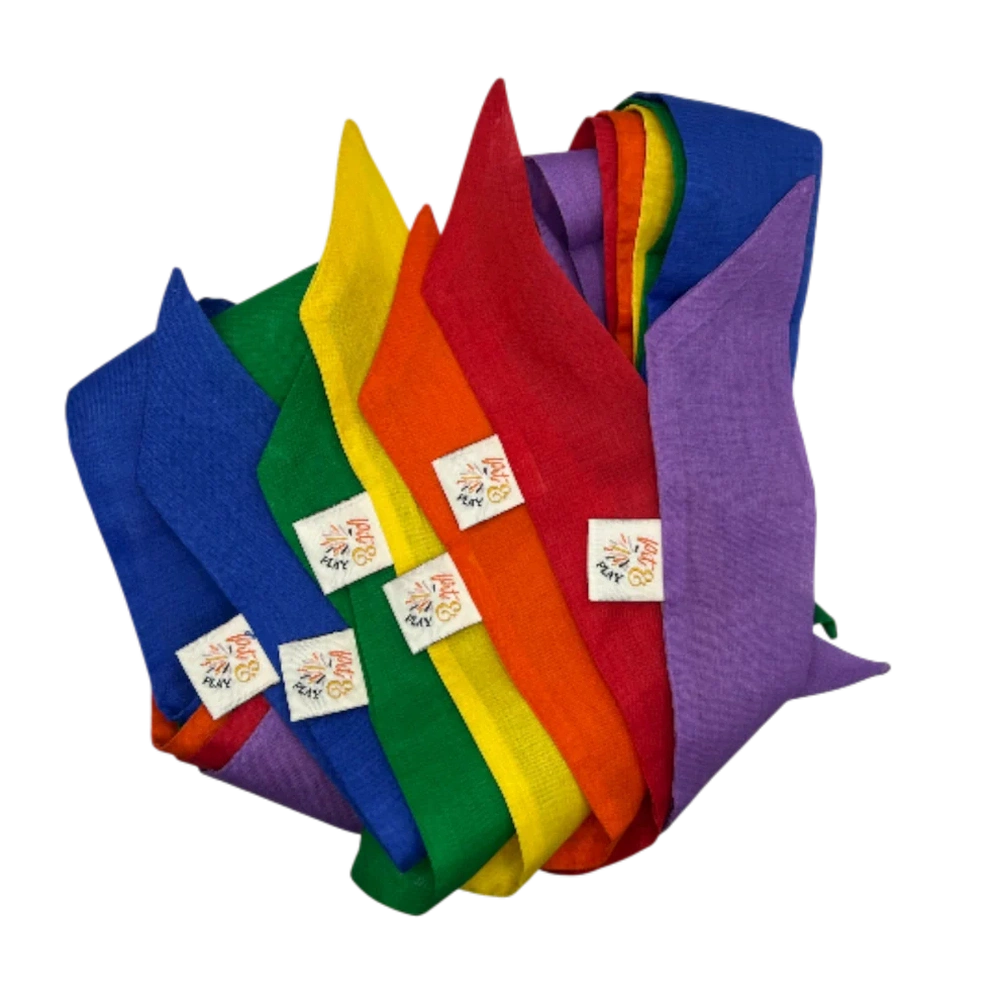 Rubans de jeu en coton Pit&Play, lot de 6 - couleurs arc-en-ciel