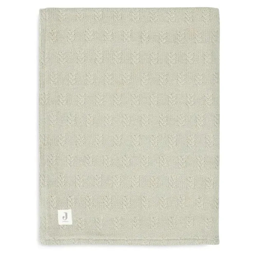 Jollein Wiegdeken Grain Knit 75x100cm - Olive Green/Velvet