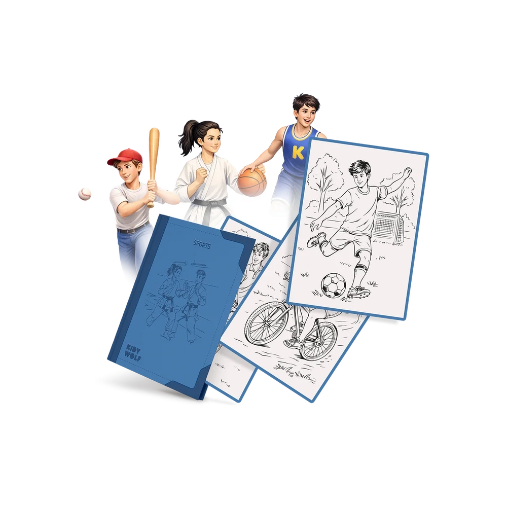 Kidywolf Refill KidydrawPad 30 Overtrektekeningen - Sports
