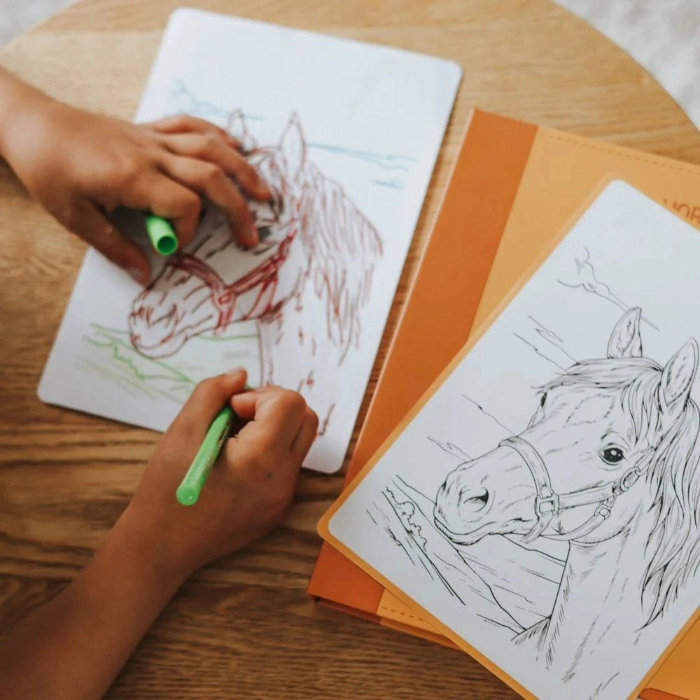 Kidywolf Refill KidydrawPad 30 Overtrektekeningen - Horses