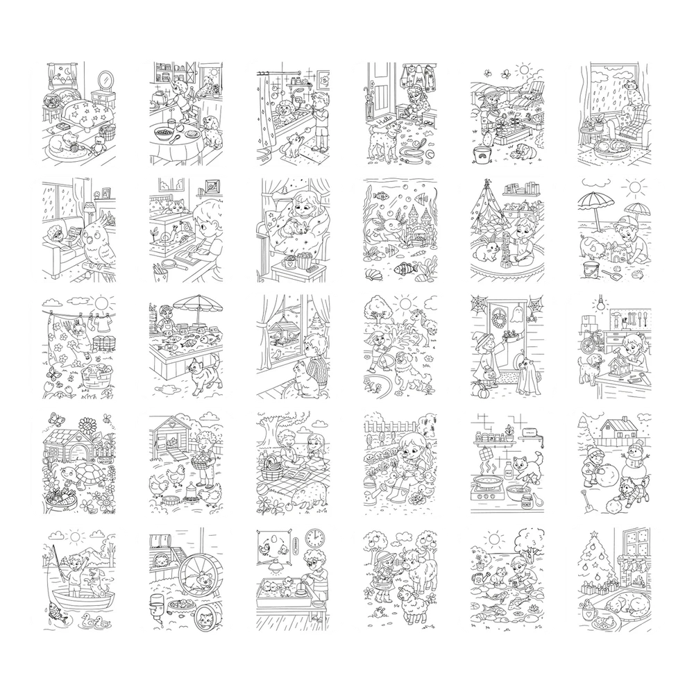 Kidywolf Refill KidydrawPad 30 Overtrektekeningen - Huisdieren