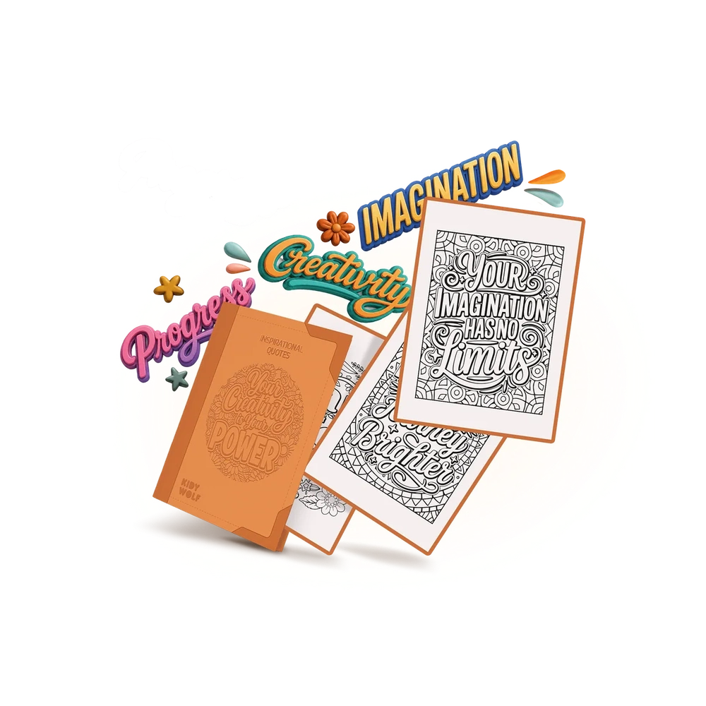 Kidywolf Refill KidydrawPad 30 Overtrektekeningen - Quotes