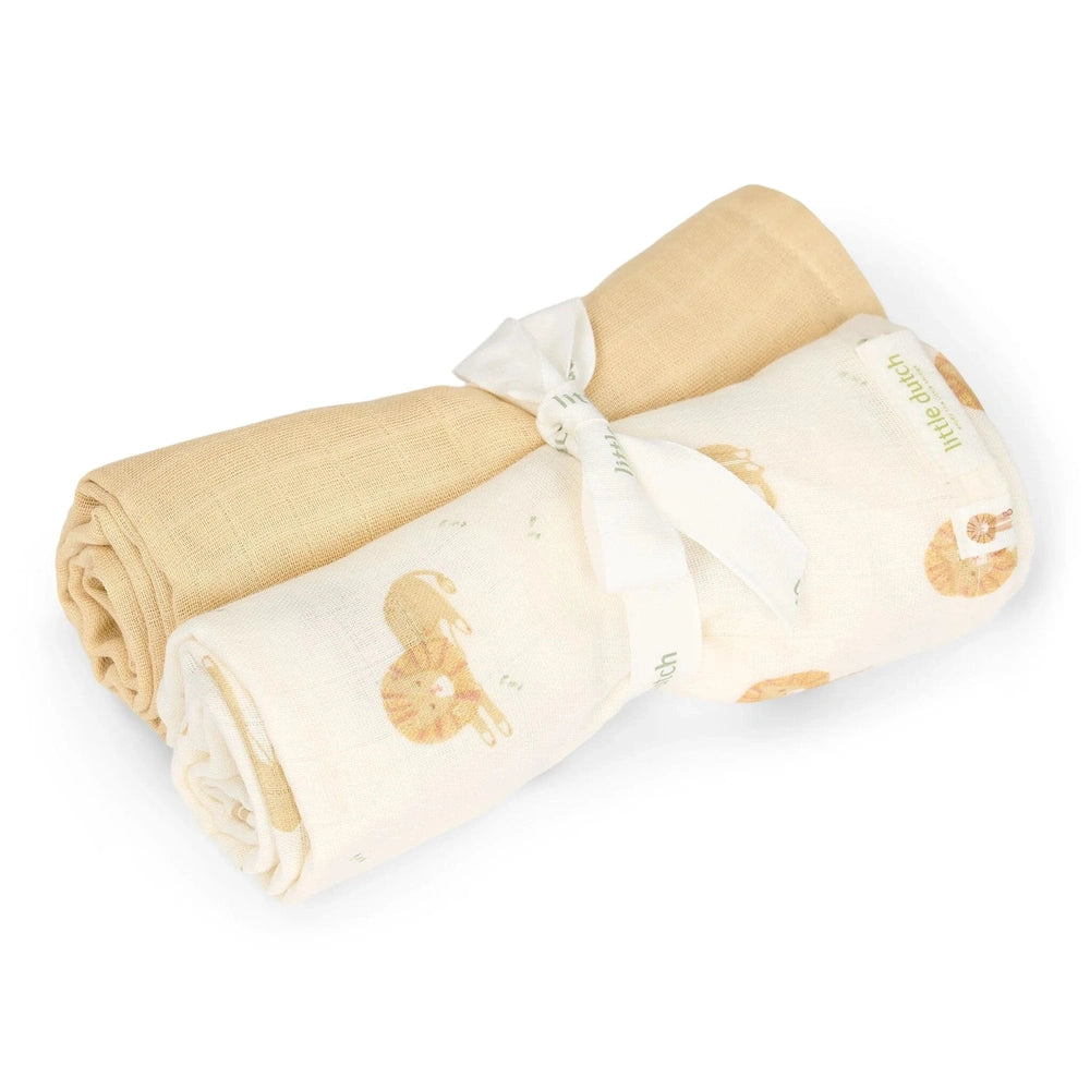 Little Dutch Swaddle 70x70 cm 2 Stuks - Safari Leo