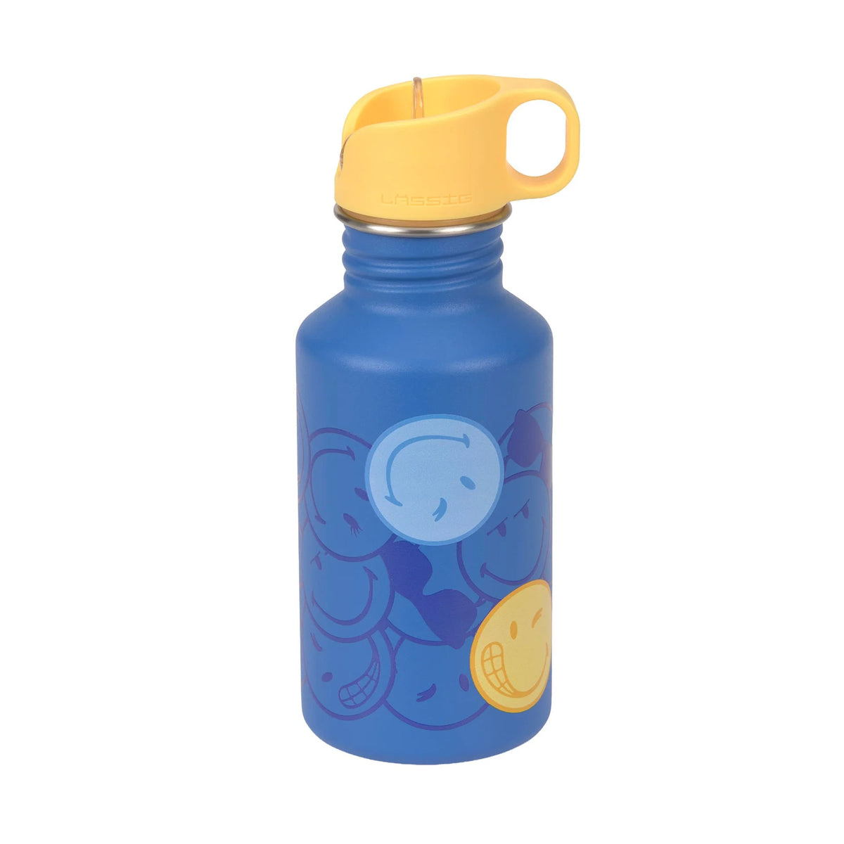 Lässig Drinkfles Stainless Steel 500ml Smiley World - Electric Blue