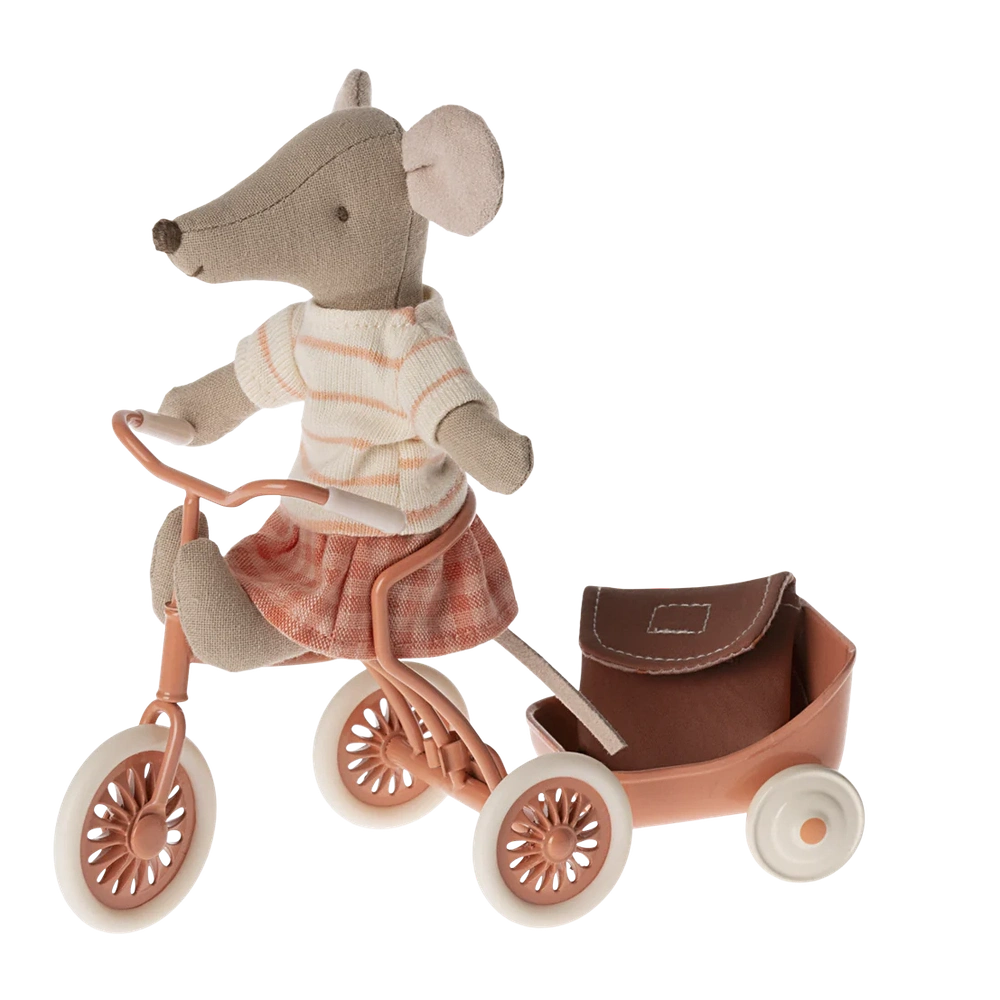 Maileg | Miniatuur Fiets / Tricycle Muis - Big Sister - Coral