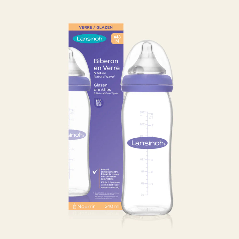 Lansinoh biberon en verre 240 ml et tétine NaturalWave