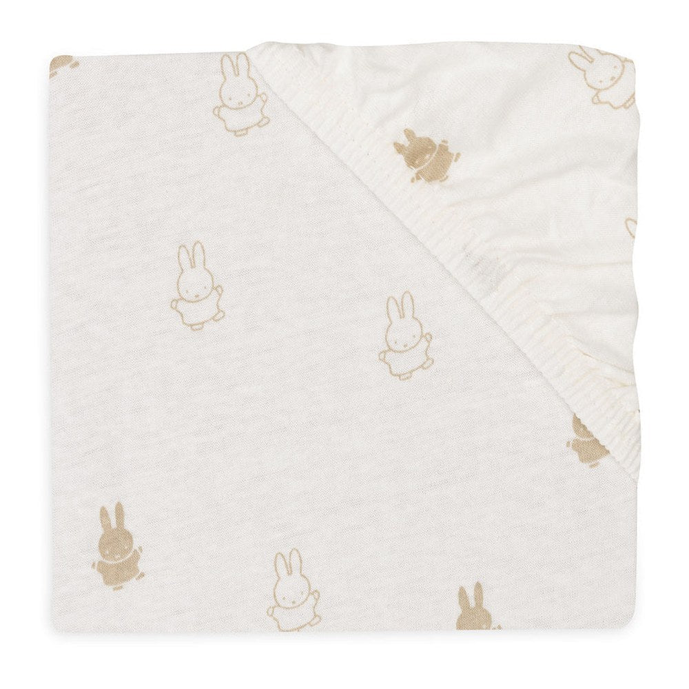 Jollein Hoeslaken Jersey 40/50x80/90cm Happy Miffy - Nougat